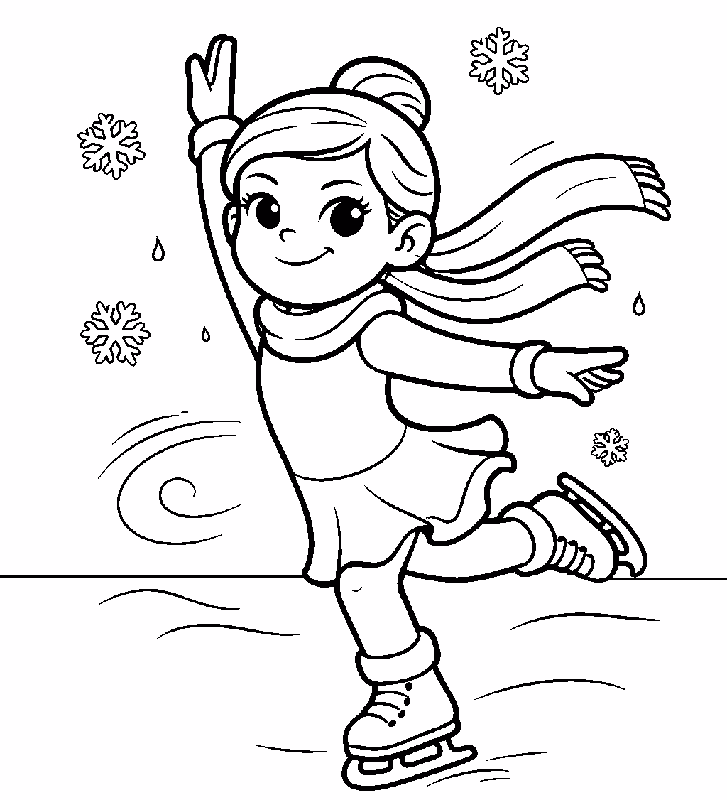 ice skater girl with scarf