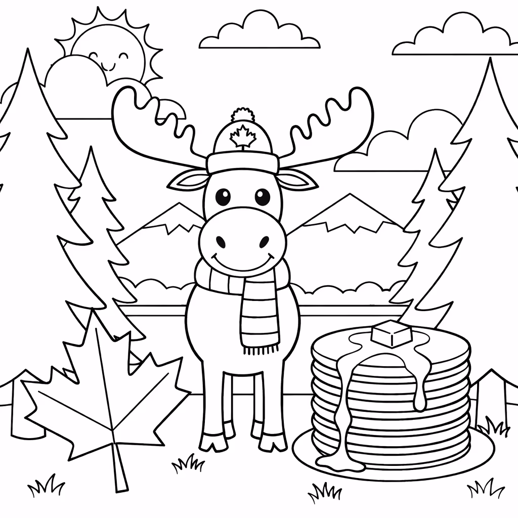 moose scarf pancakes maple leaf