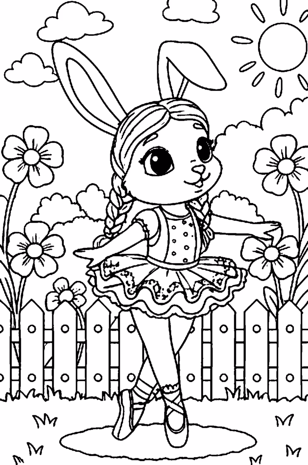 bunny ballerina garden dance