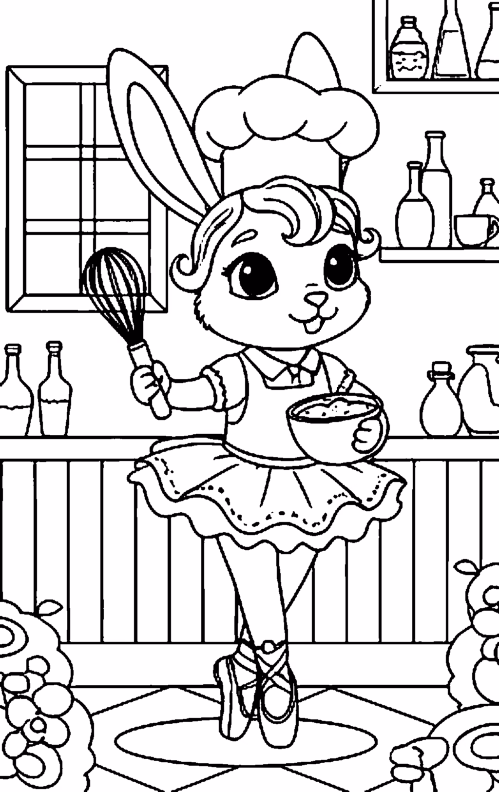 bunny chef serving treat