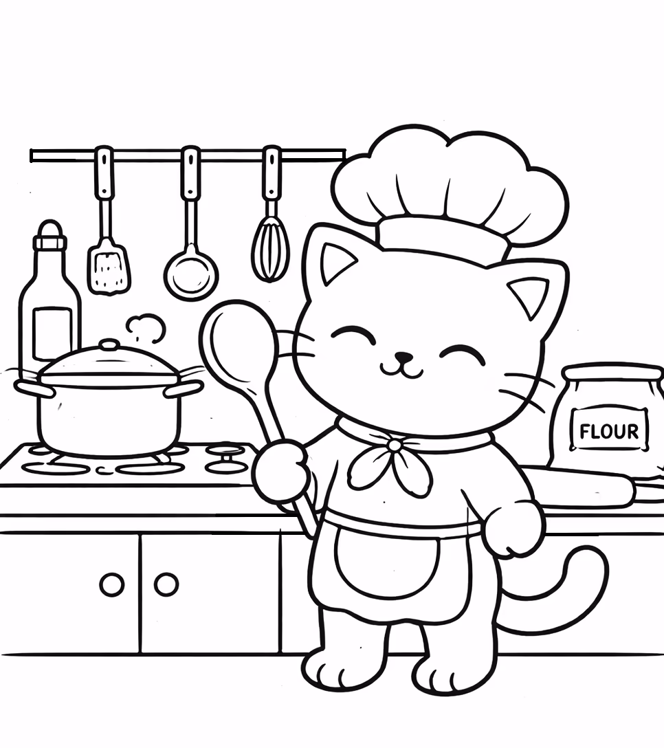 chef cat kitchen