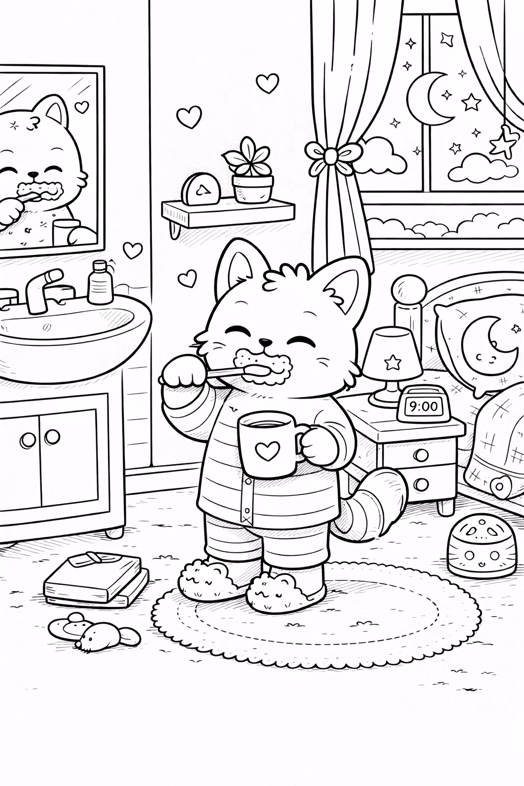 cozy cat kitchen mug snacks