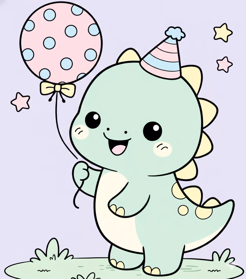 baby dino party balloon