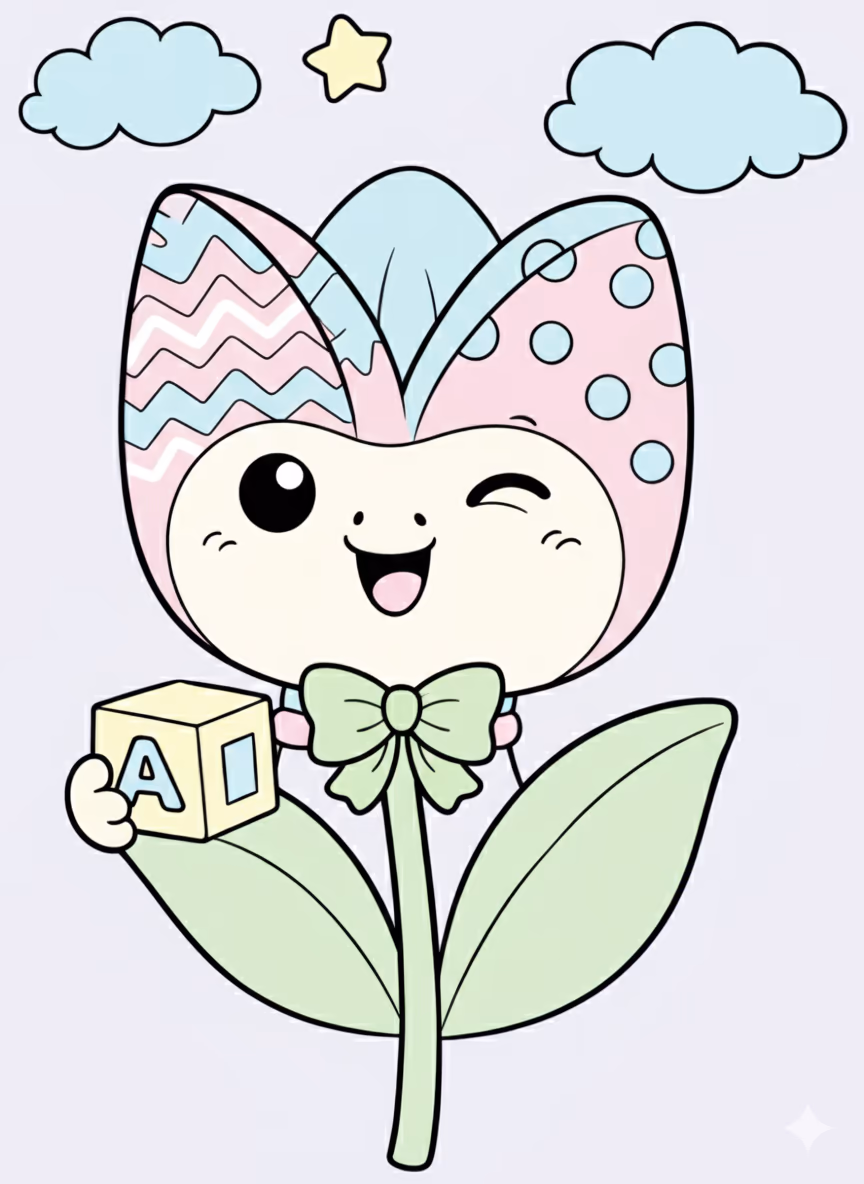 flower smile holding gift