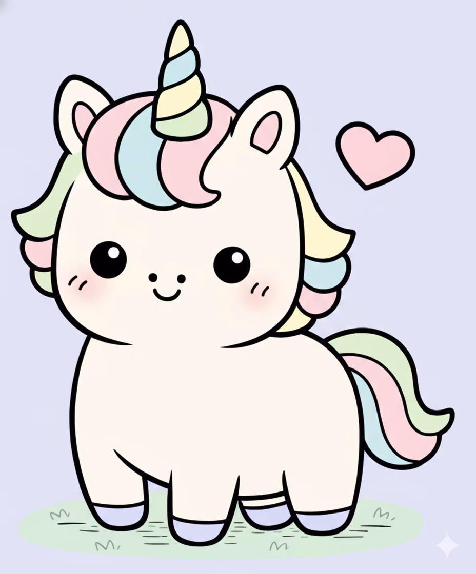 unicorn chibi heart