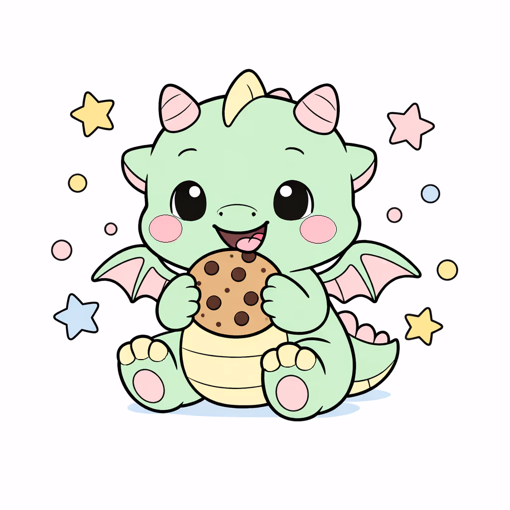 baby dragon cookie stars