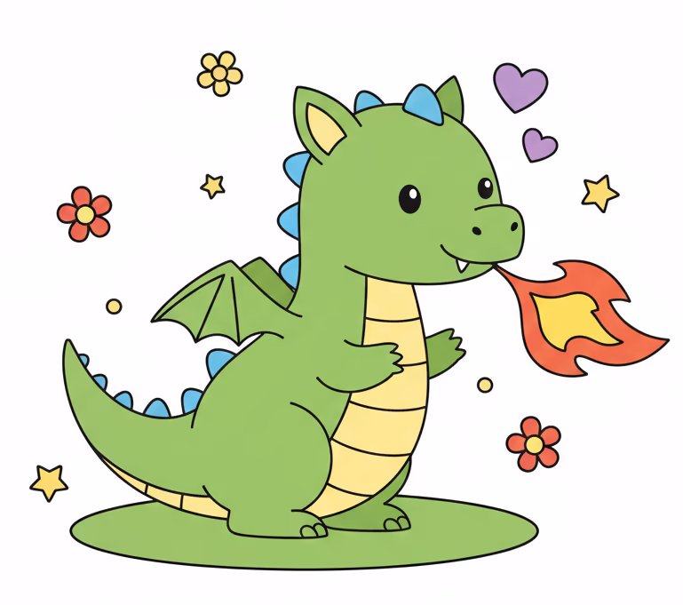 baby dragon tiny flame sparkles