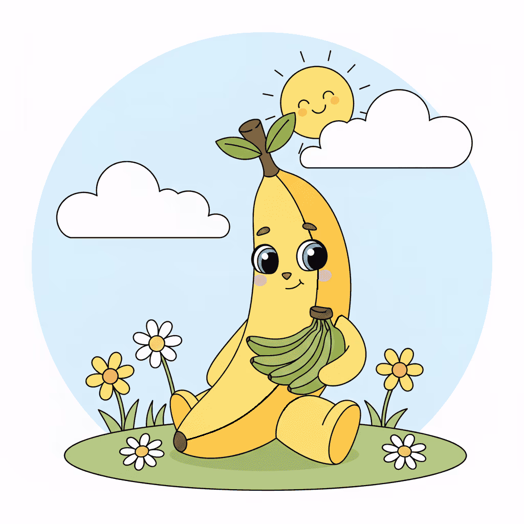 banana hugging greens meadow