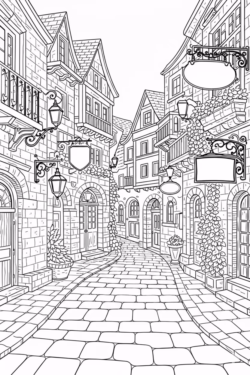 old town cobblestone street