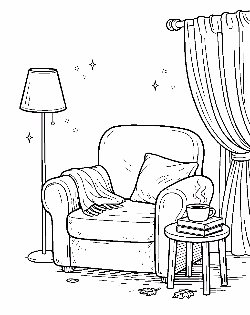 cozy armchair reading nook