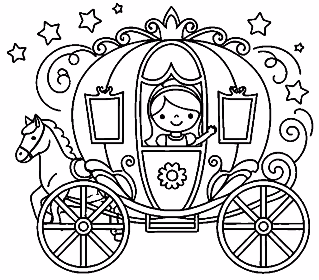 princess in fairytale carriage