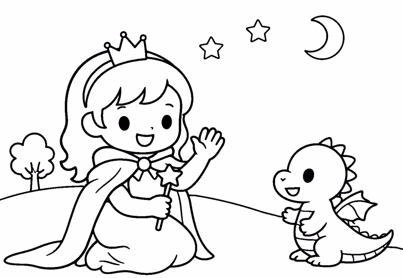 princess meeting baby dinosaur