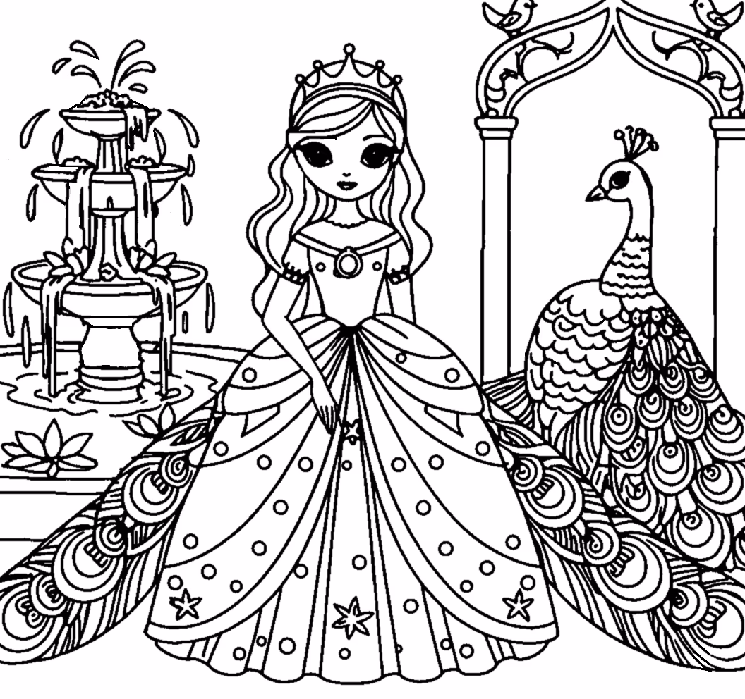 princess peacock garden fountain