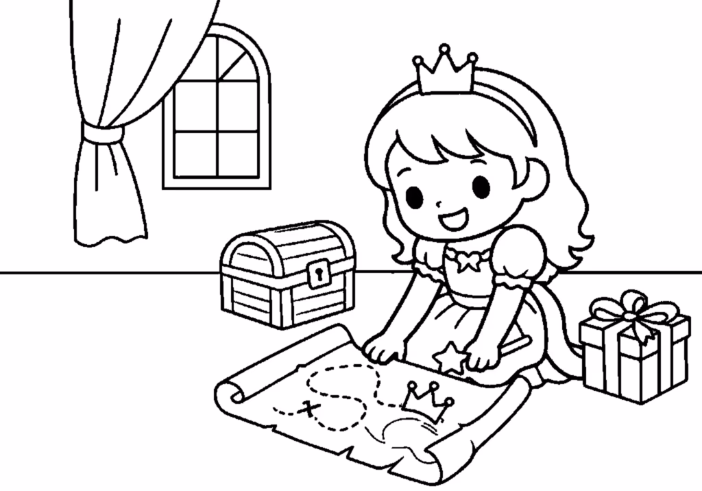 princess with treasure map