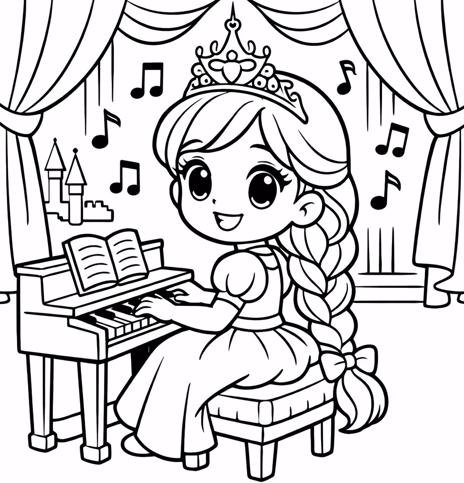 princess music practice piano notes