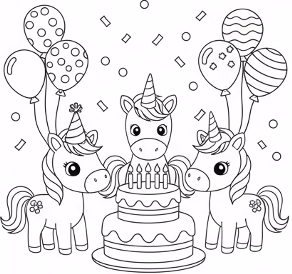unicorn birthday cake balloons