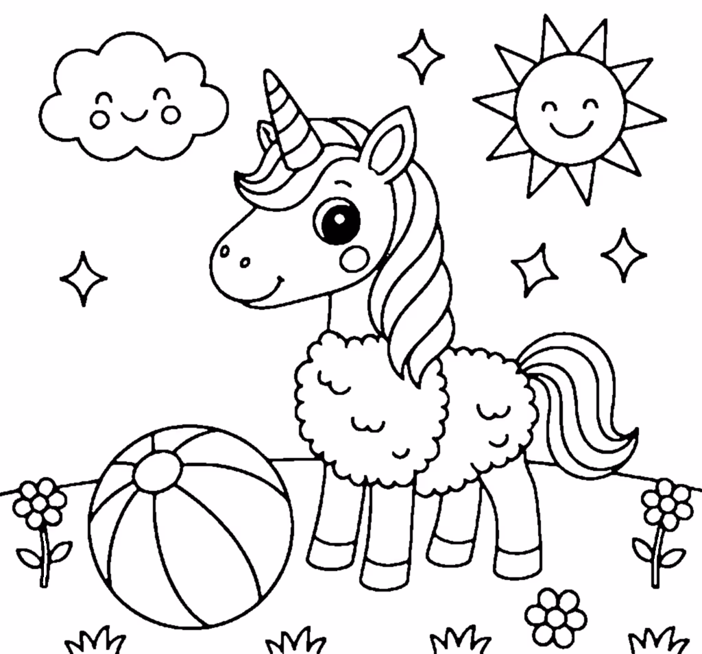 unicorn meadow sparkles beach ball