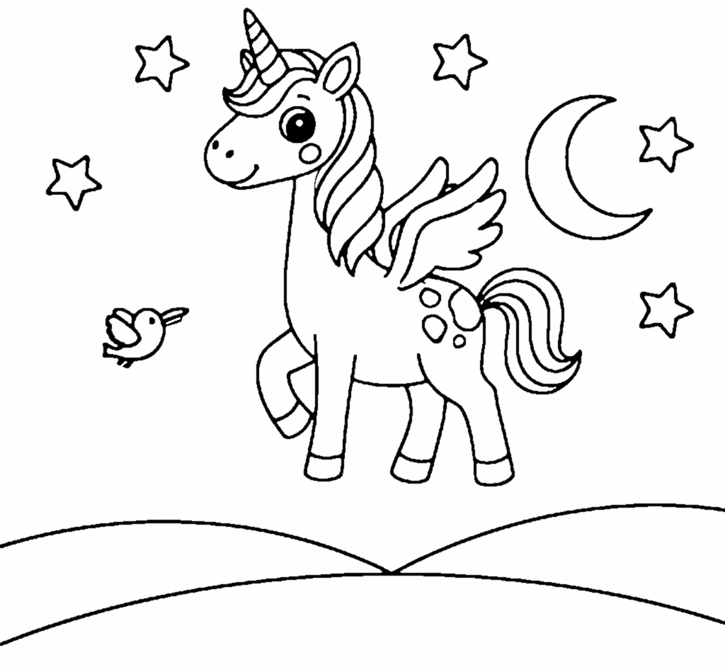 unicorn moon and stars