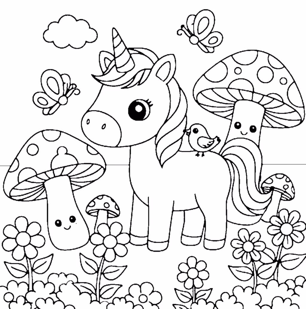 unicorn mushroom meadow